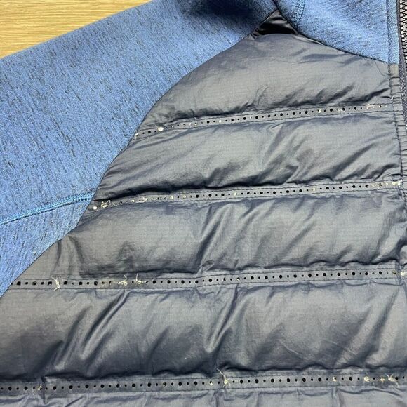 Nike Jacket Mens Medium Blue Tech Fleece Puffer Goose Down Hooded Zip - Picture 5 of 16